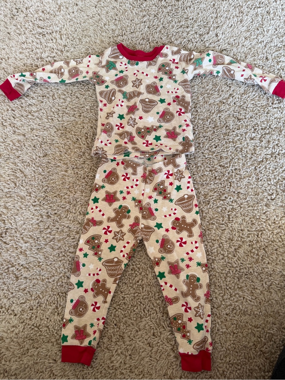 PJ Place Christmas Holiday Gingerbread Cookie Pajamas - 18-24 months